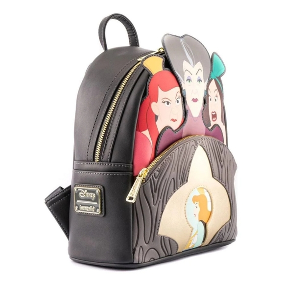 DISNEY VILLIANS  CINDERELLA EVIL STEPMOTHER SISTERS LOUNGEFLY HARD TAG BACKPACK main image 5
